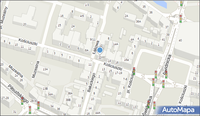 Wrocław, Kościuszki Tadeusza, gen., 12, mapa Wrocławia