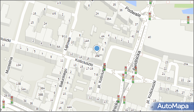 Wrocław, Kościuszki Tadeusza, gen., 16a, mapa Wrocławia