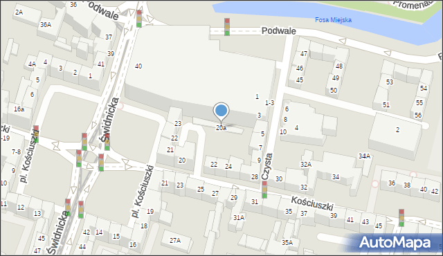 Wrocław, Kościuszki Tadeusza, gen., 20a, mapa Wrocławia