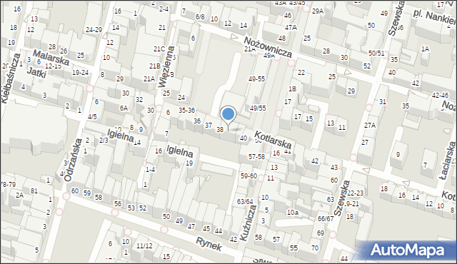 Wrocław, Kotlarska, 39, mapa Wrocławia