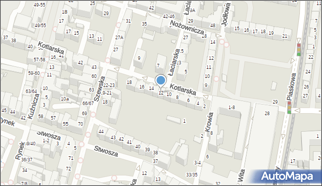 Wrocław, Kotlarska, 12, mapa Wrocławia
