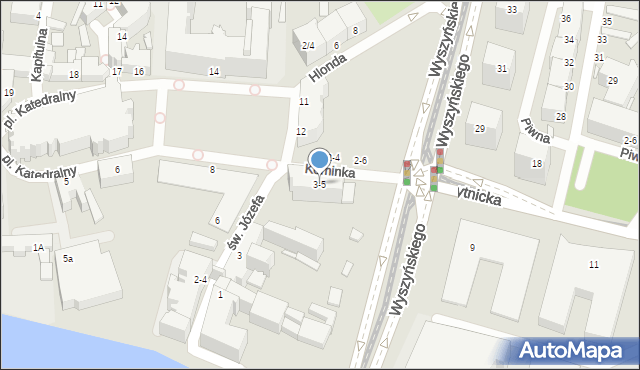 Wrocław, Kominka Bolesława, kard., 3-5, mapa Wrocławia