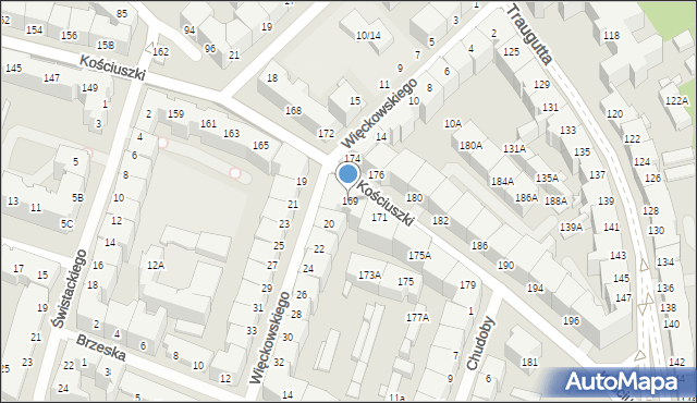 Wrocław, Kościuszki Tadeusza, gen., 169, mapa Wrocławia
