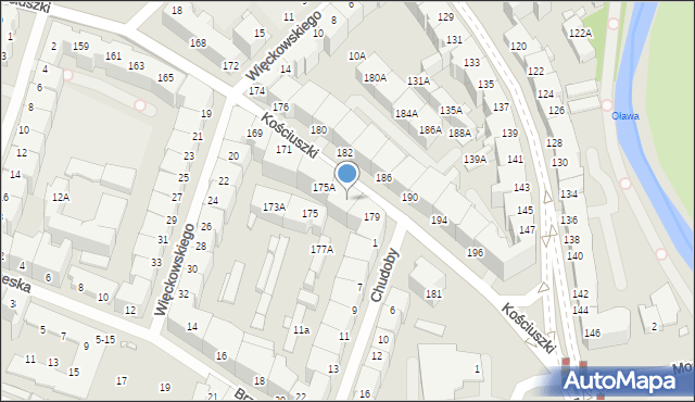 Wrocław, Kościuszki Tadeusza, gen., 177, mapa Wrocławia