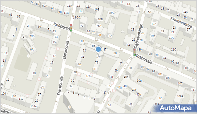 Wrocław, Kościuszki Tadeusza, gen., 77, mapa Wrocławia