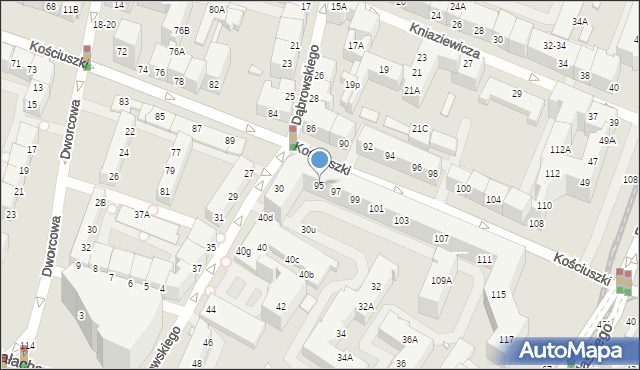 Wrocław, Kościuszki Tadeusza, gen., 95, mapa Wrocławia