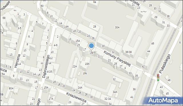Wrocław, Komuny Paryskiej, 19, mapa Wrocławia