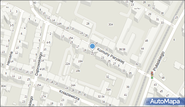 Wrocław, Komuny Paryskiej, 21, mapa Wrocławia