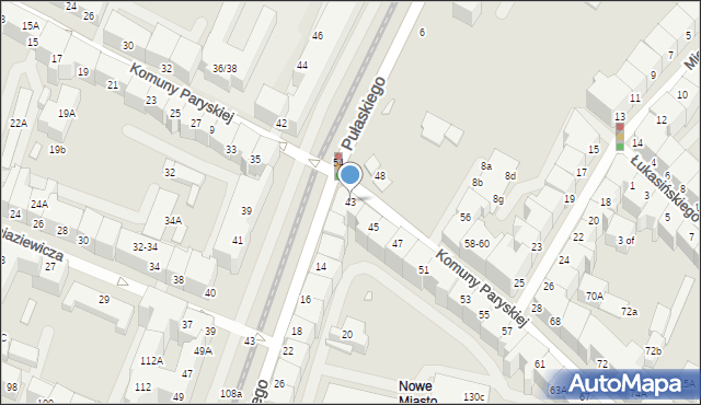 Wrocław, Komuny Paryskiej, 43, mapa Wrocławia