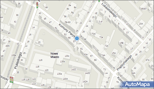 Wrocław, Komuny Paryskiej, 59, mapa Wrocławia