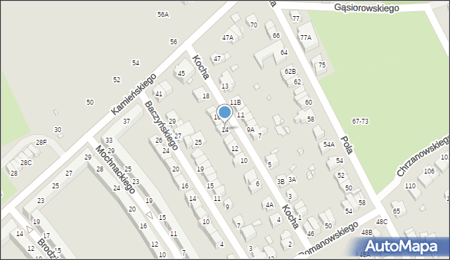 Wrocław, Kocha Roberta, 14, mapa Wrocławia