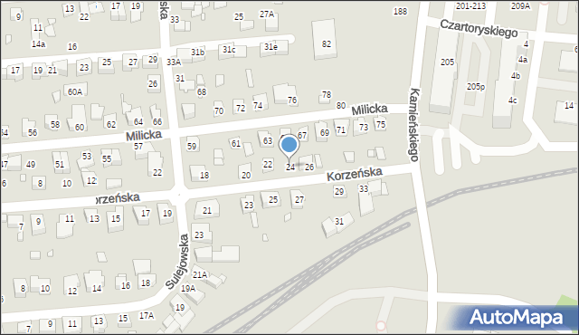 Wrocław, Korzeńska, 24, mapa Wrocławia