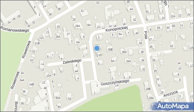 Wrocław, Konopnickiej Marii, 1, mapa Wrocławia