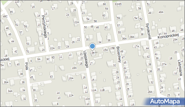 Wrocław, Konopnickiej Marii, 15, mapa Wrocławia