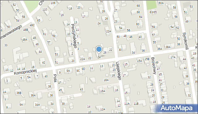 Wrocław, Konopnickiej Marii, 24, mapa Wrocławia