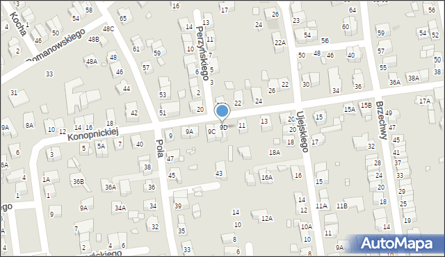 Wrocław, Konopnickiej Marii, 9D, mapa Wrocławia