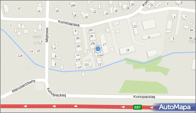 Wrocław, Kominiarska, 13d, mapa Wrocławia