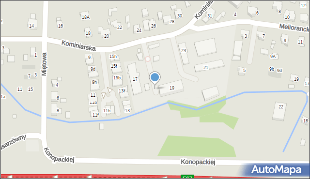 Wrocław, Kominiarska, 19g, mapa Wrocławia