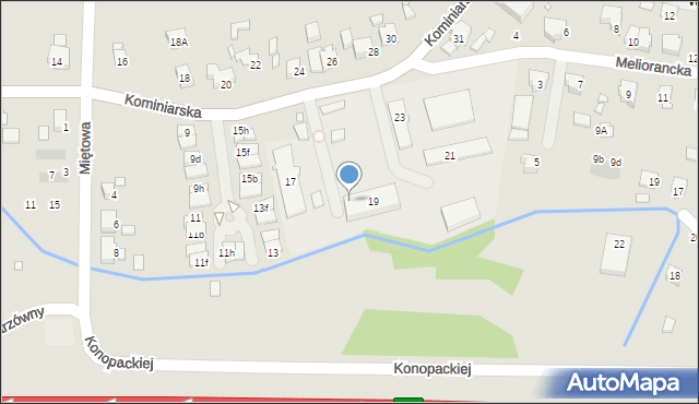 Wrocław, Kominiarska, 19h, mapa Wrocławia