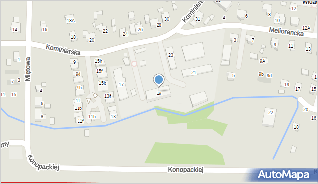 Wrocław, Kominiarska, 19k, mapa Wrocławia