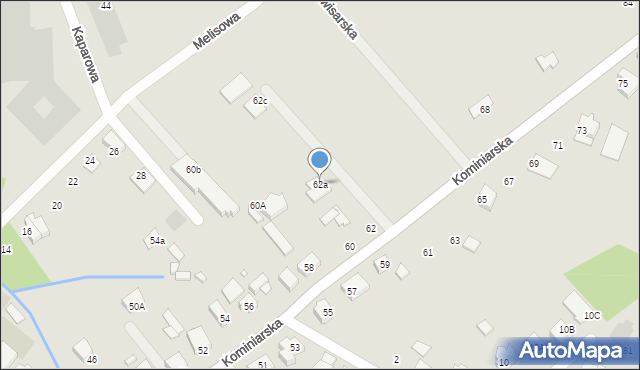 Wrocław, Kominiarska, 62a, mapa Wrocławia