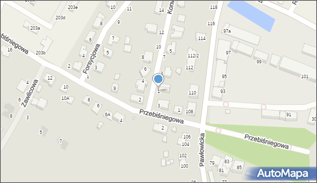 Wrocław, Konwaliowa, 1, mapa Wrocławia