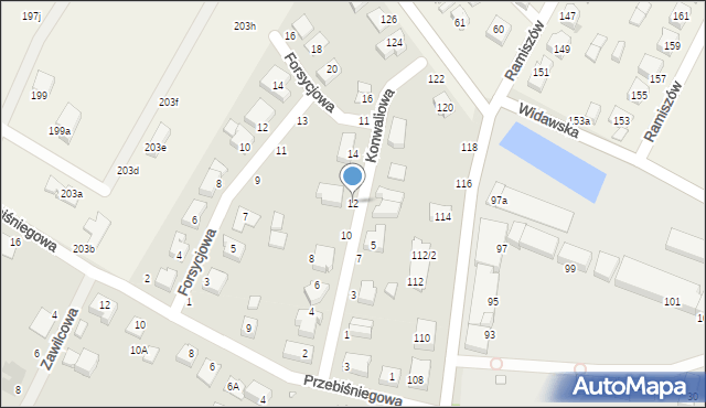 Wrocław, Konwaliowa, 12, mapa Wrocławia