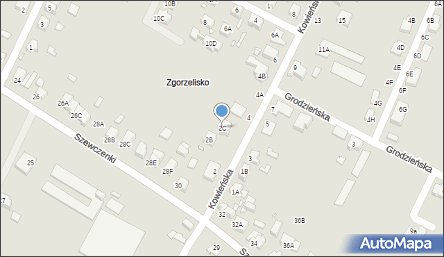 Wrocław, Kowieńska, 2C, mapa Wrocławia