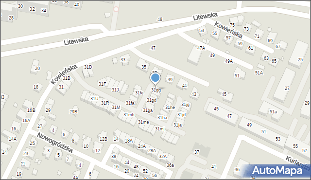 Wrocław, Kowieńska, 31gg, mapa Wrocławia