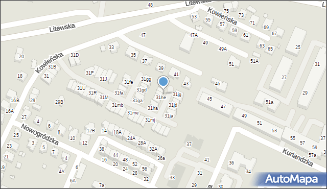 Wrocław, Kowieńska, 31hf, mapa Wrocławia