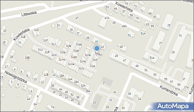 Wrocław, Kowieńska, 31jf, mapa Wrocławia