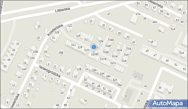 Wrocław, Kowieńska, 31mb, mapa Wrocławia