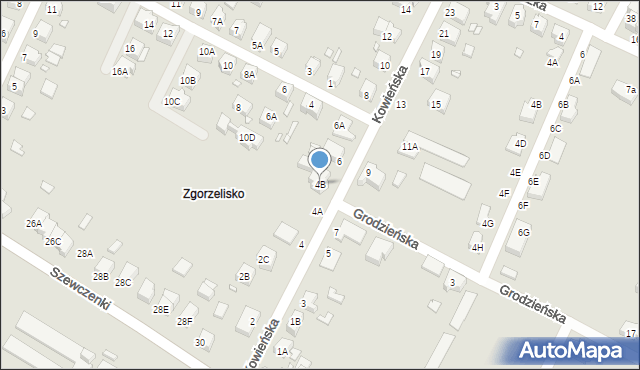 Wrocław, Kowieńska, 4B, mapa Wrocławia