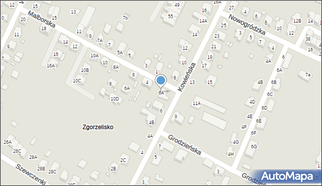 Wrocław, Kowieńska, 6A, mapa Wrocławia