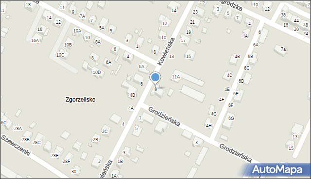 Wrocław, Kowieńska, 9, mapa Wrocławia