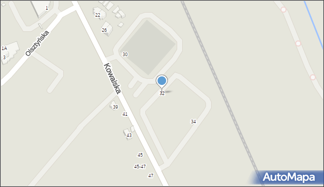Wrocław, Kowalska, 32, mapa Wrocławia