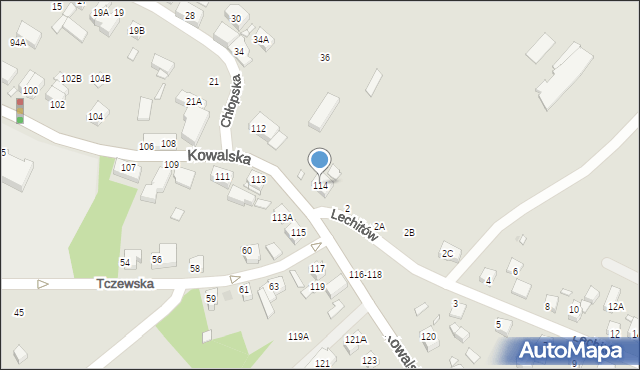 Wrocław, Kowalska, 114, mapa Wrocławia