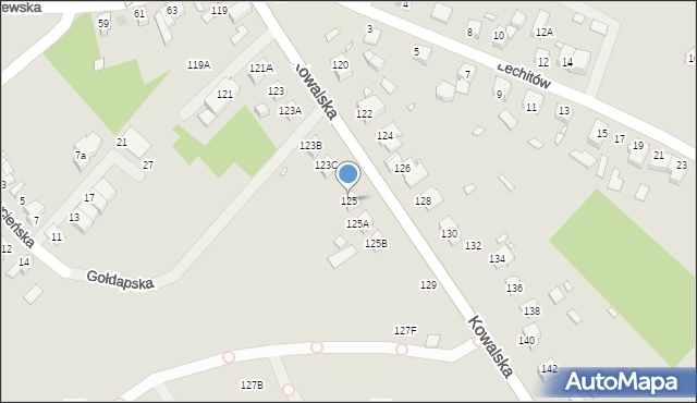 Wrocław, Kowalska, 125, mapa Wrocławia