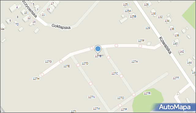 Wrocław, Kowalska, 127B, mapa Wrocławia