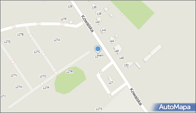 Wrocław, Kowalska, 127T, mapa Wrocławia