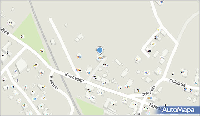 Wrocław, Kowalska, 70A, mapa Wrocławia