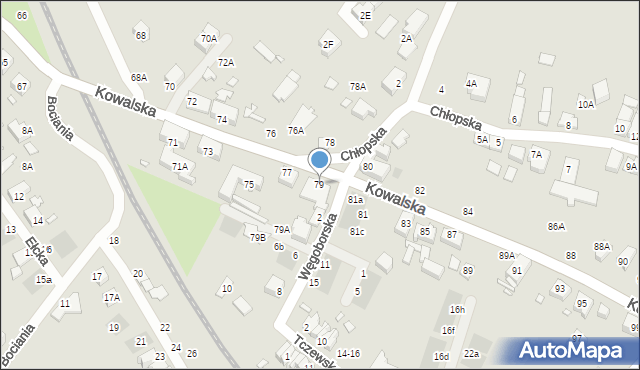 Wrocław, Kowalska, 79, mapa Wrocławia