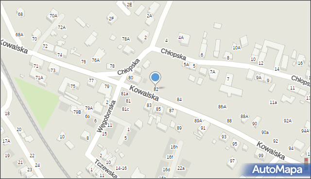 Wrocław, Kowalska, 82, mapa Wrocławia