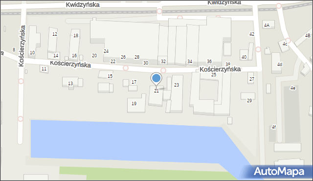 Wrocław, Kościerzyńska, 21, mapa Wrocławia