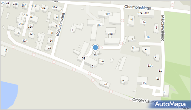 Wrocław, Kożuchowska, 5C, mapa Wrocławia