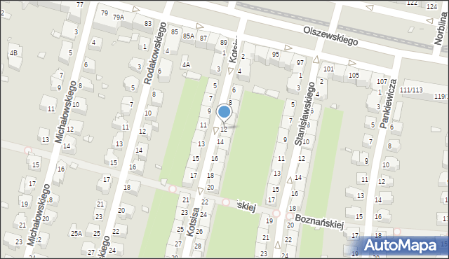 Wrocław, Kotsisa Aleksandra, 12, mapa Wrocławia