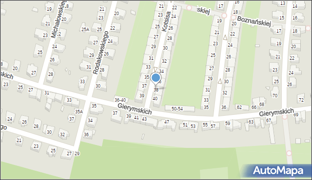 Wrocław, Kotsisa Aleksandra, 38, mapa Wrocławia