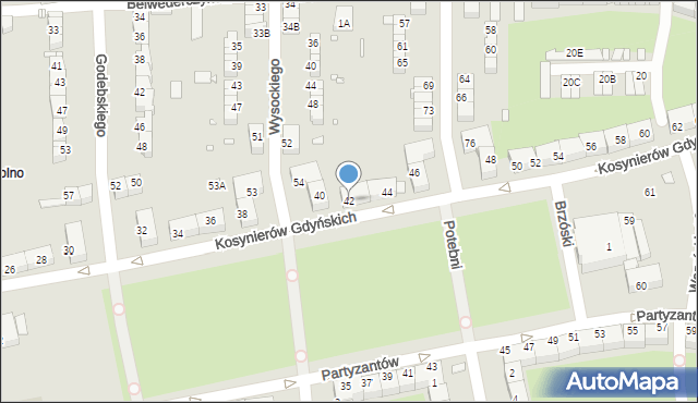 Wrocław, Kosynierów Gdyńskich, 42, mapa Wrocławia