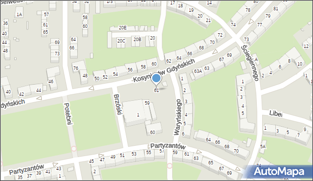 Wrocław, Kosynierów Gdyńskich, 61, mapa Wrocławia