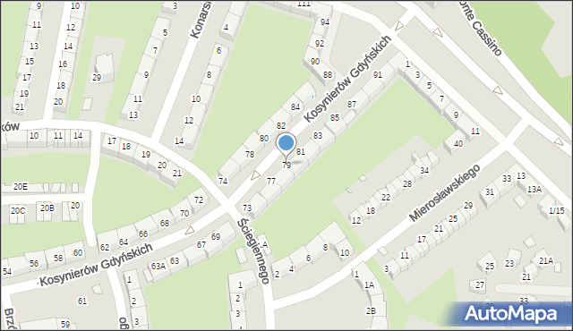Wrocław, Kosynierów Gdyńskich, 79, mapa Wrocławia